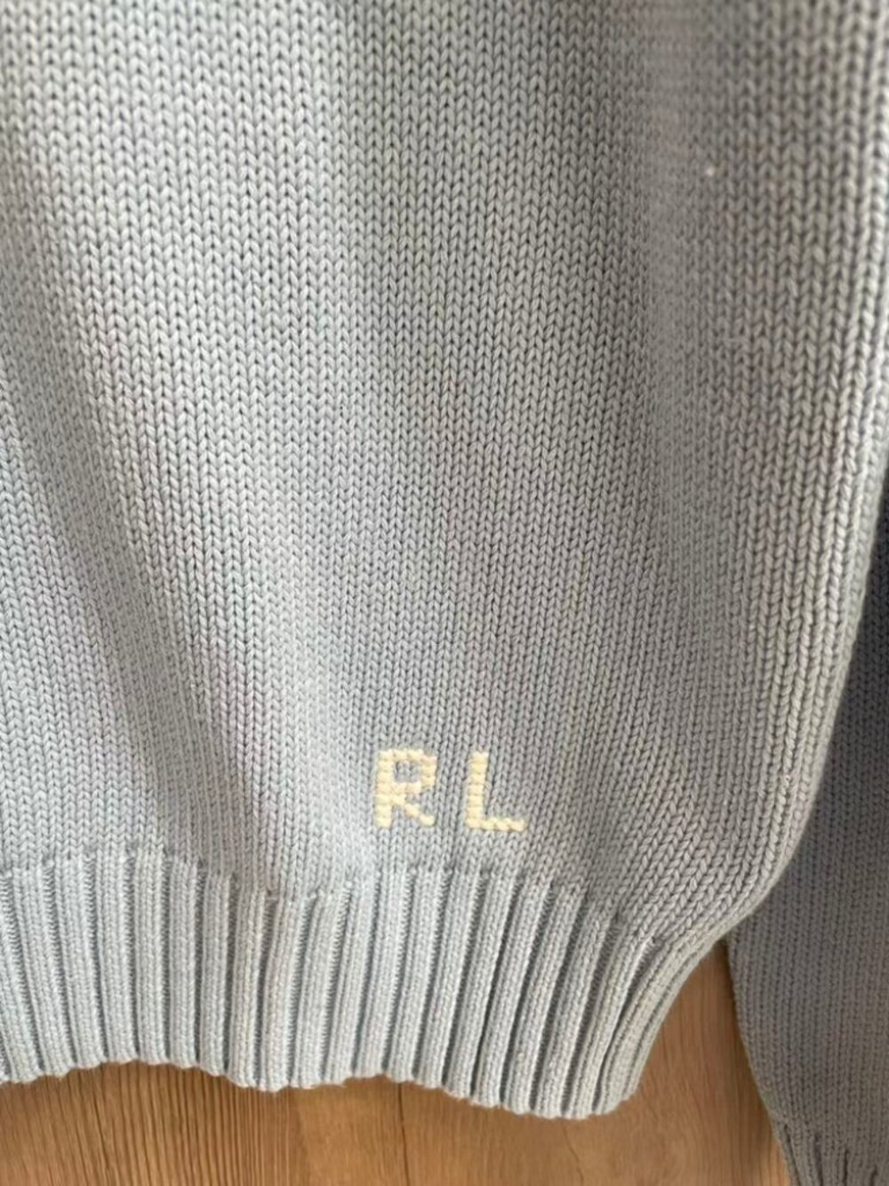 Polo Ralph Lauren Bear Crewneck Knit Sweater Light Blue Unisex - Picture 5 of 7